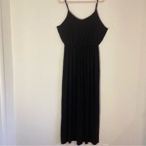 Lush Long Black Jersey Knit Maxi Dress, Sz XXL 2X, Made in USA, Beach, Vacation